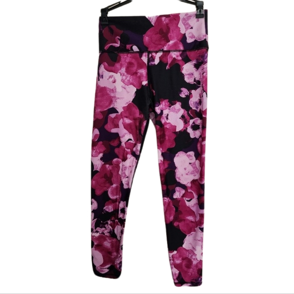 Fabletics Women's Small Black Floral‎ Leggings